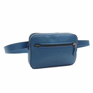 Coach waist bag for men, navy blue leather 69354 pouch belt